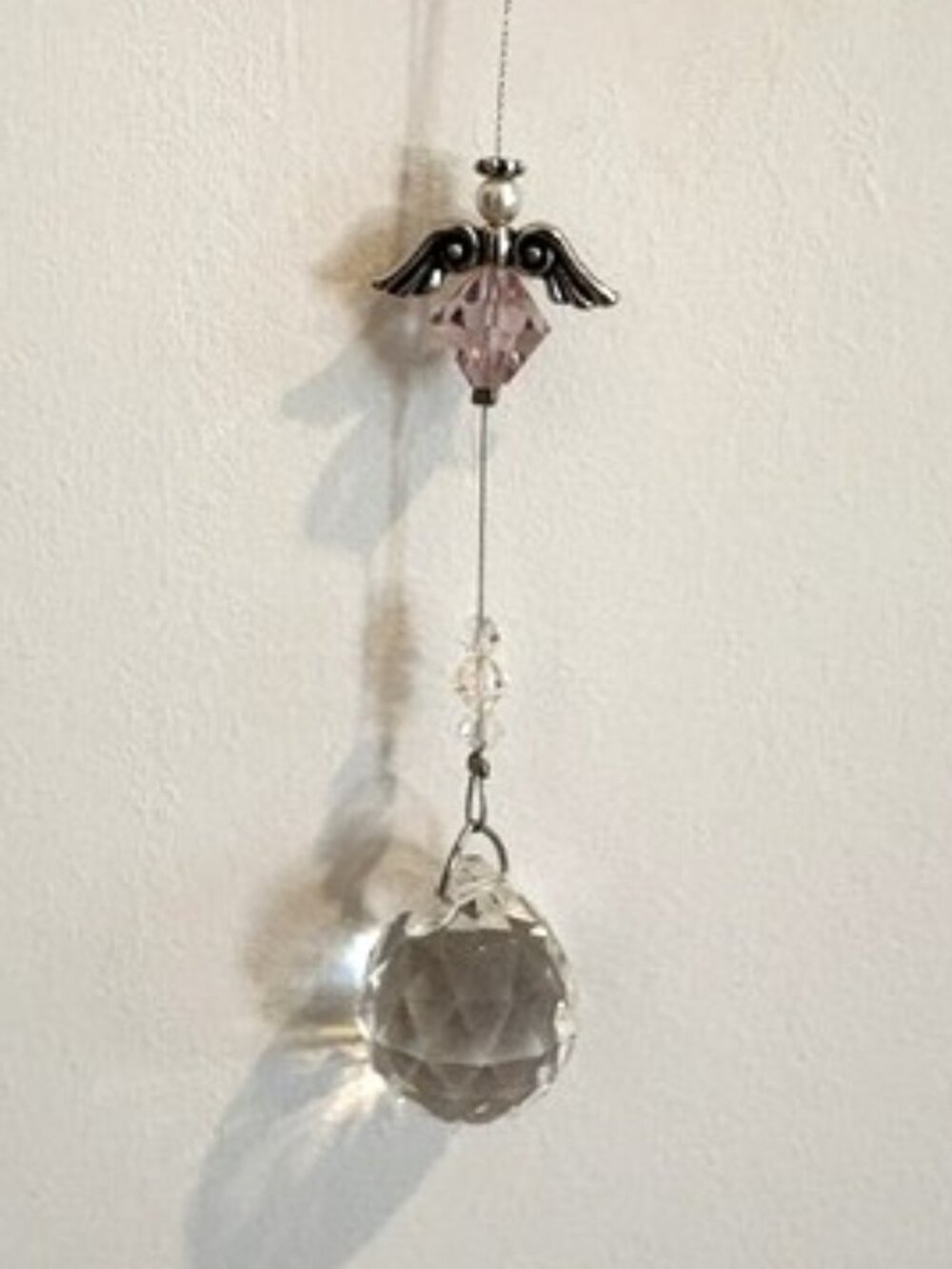 Crystal Beaded Suncatcher with Silver Angel